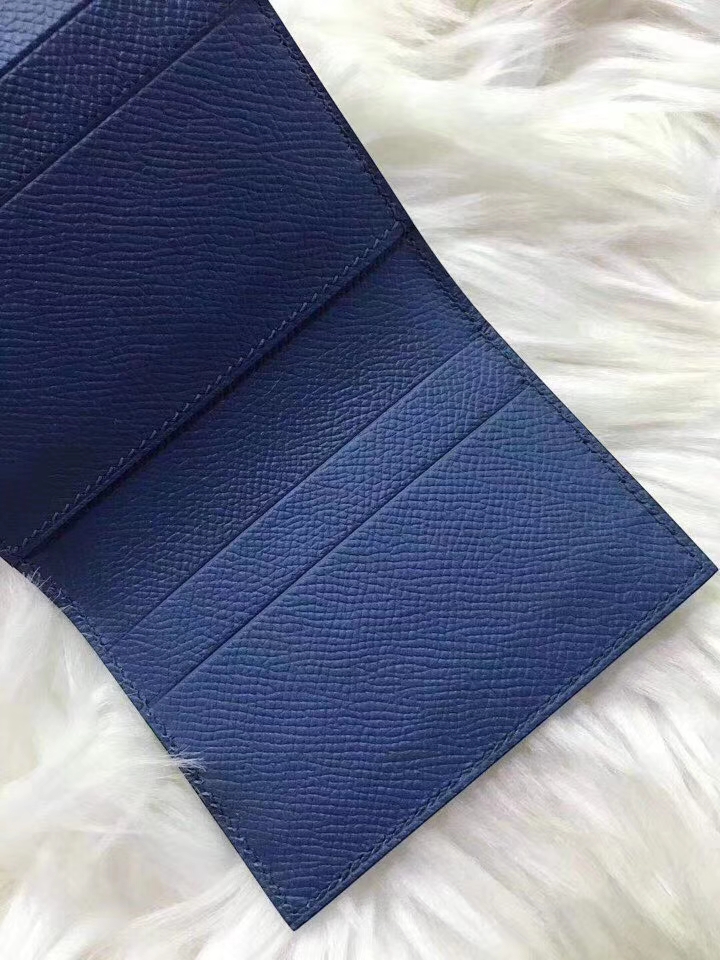 Hermès（爱马仕）新款卡包 clic mini 原装等级进口epsom皮 玛瑙蓝 金银现货