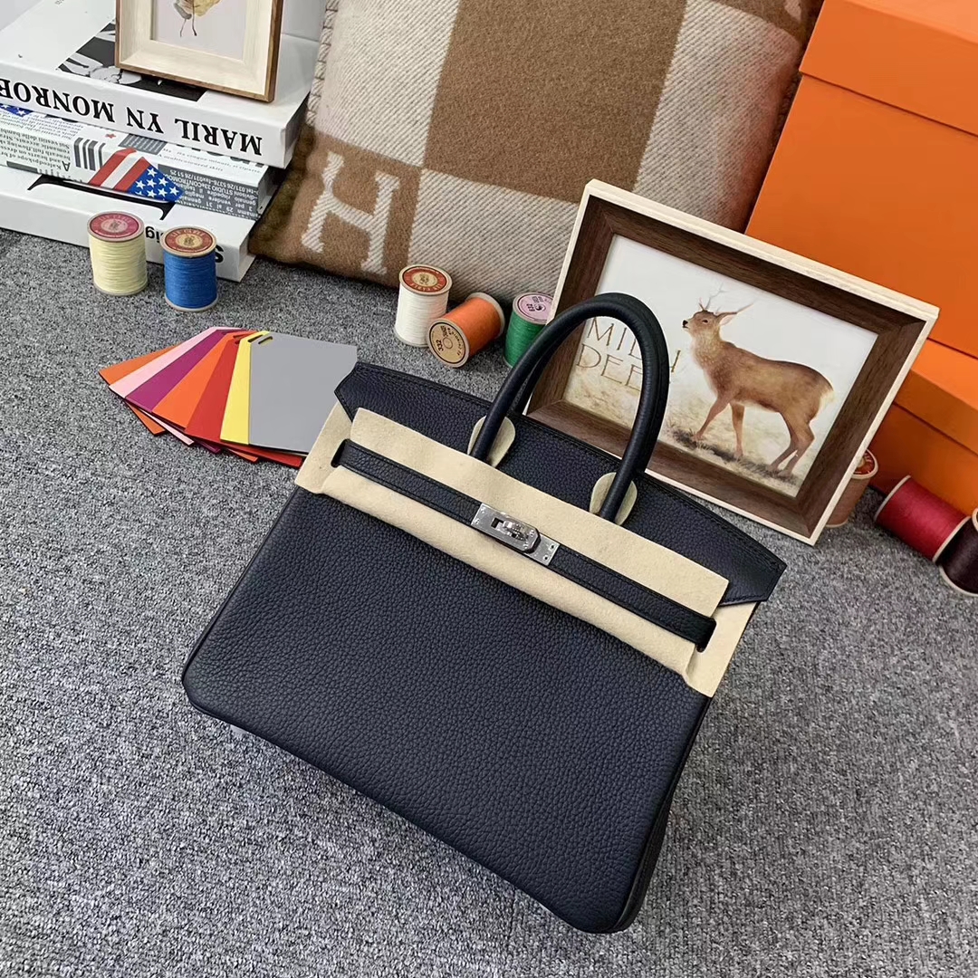 Hermès（爱马仕）6O松柏绿 原厂御用顶级小牛皮 Birkin 25 银扣