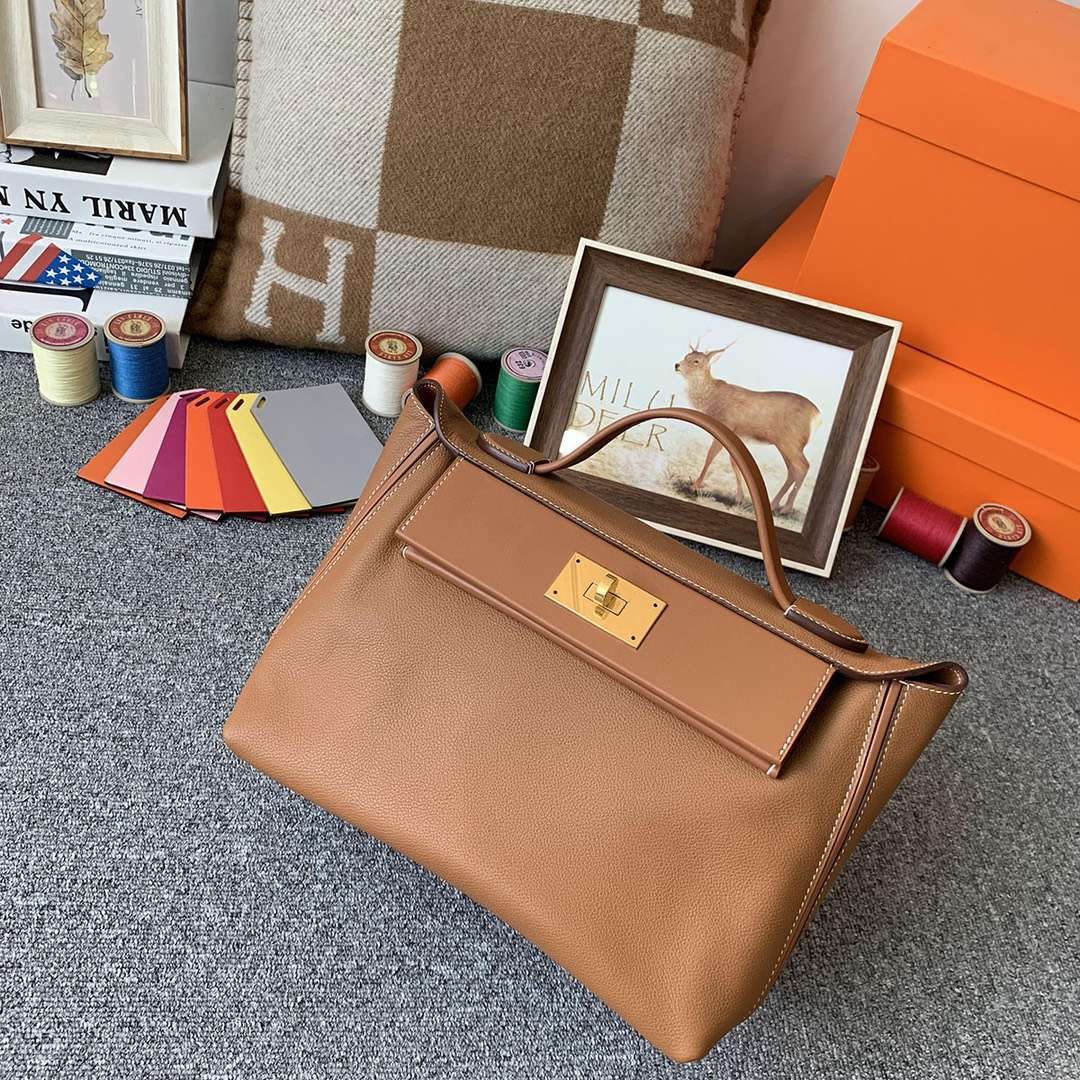 Hermès（爱马仕）C37 金棕色 原厂御用顶级TC皮拼Swift 皮 2424 金扣 现货