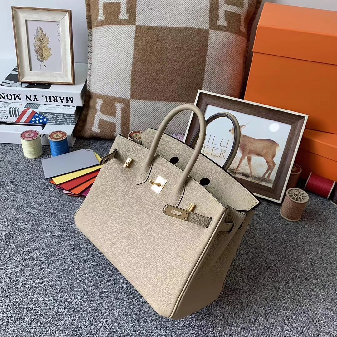 Hermès（爱马仕）S2 风衣灰 原厂御用顶级小牛皮 Birkin 25 金扣 现货