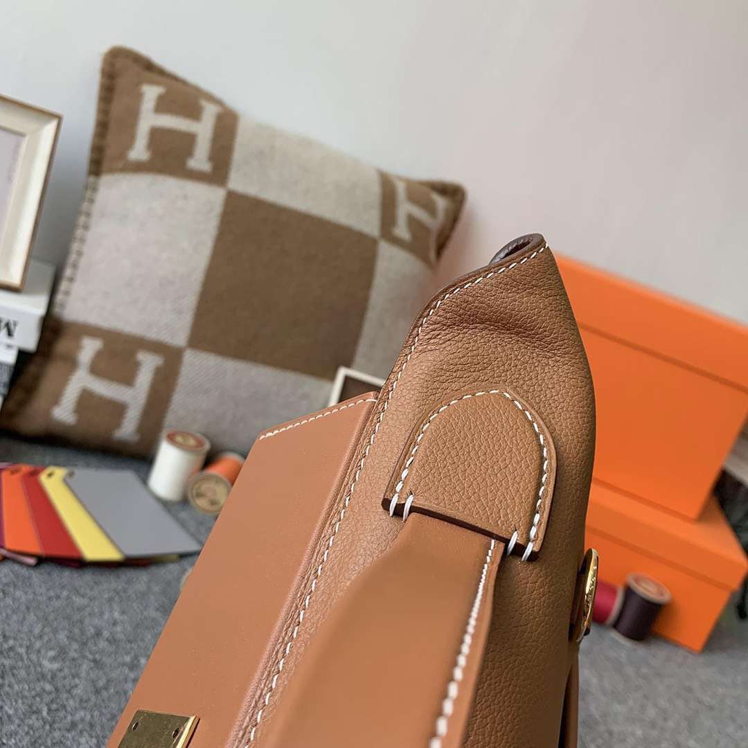 Hermès（爱马仕）C37 金棕色 原厂御用顶级TC皮拼Swift 皮 2424 金扣 现货