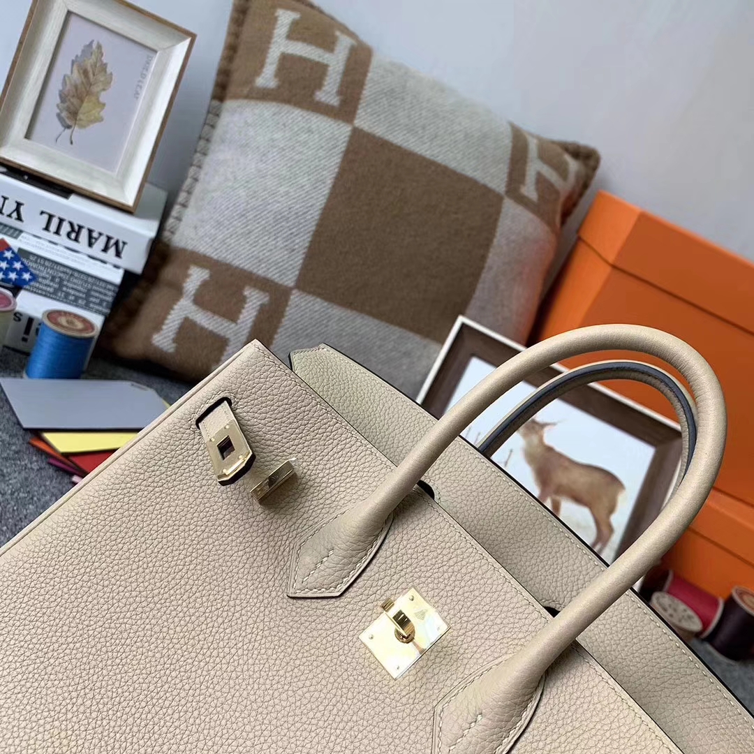Hermès（爱马仕）S2 风衣灰 原厂御用顶级小牛皮 Birkin 25 金扣 现货