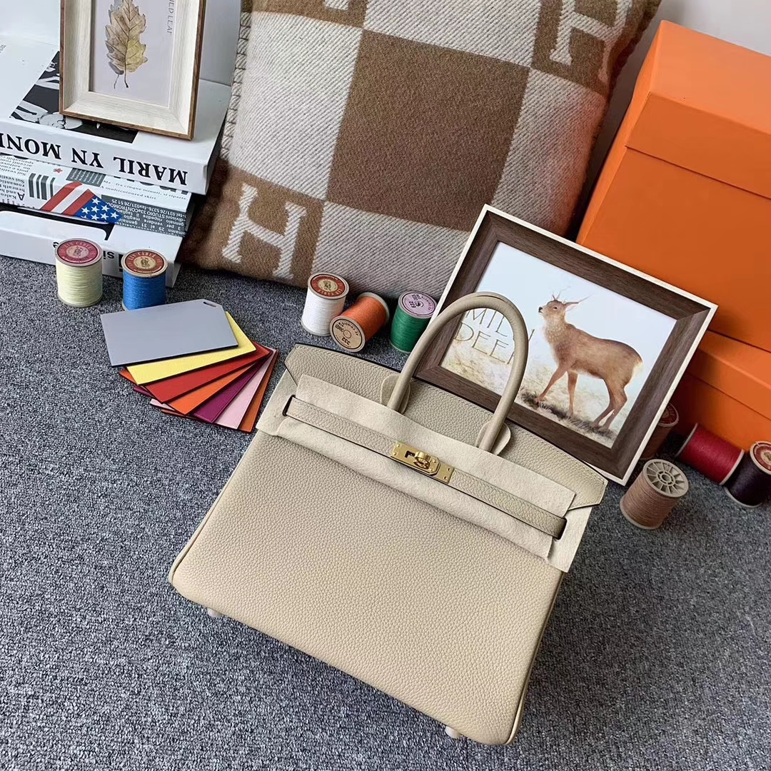 Hermès（爱马仕）S2 风衣灰 原厂御用顶级小牛皮 Birkin 25 金扣 现货
