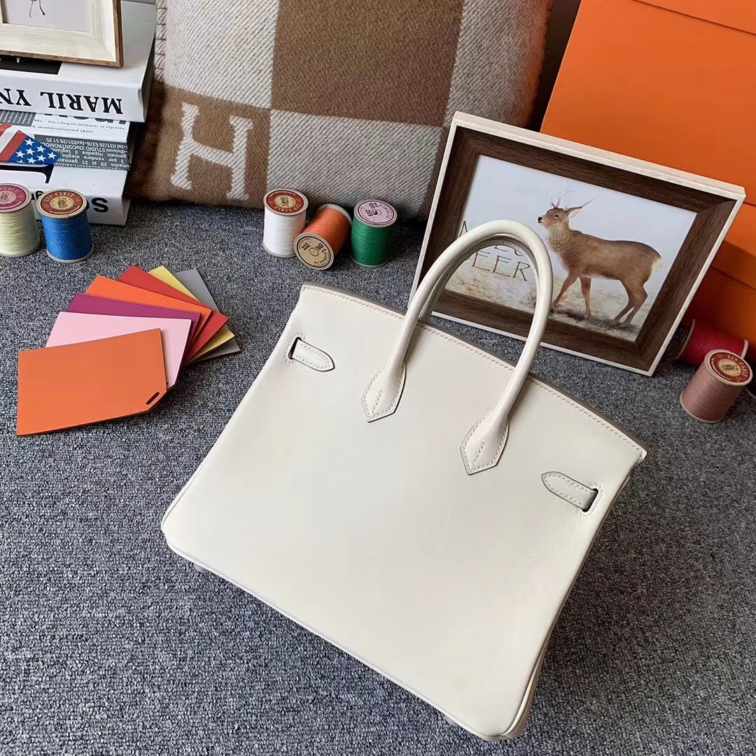 Hermès（爱马仕）奶昔白 原厂御用顶swift皮 Birkin 25