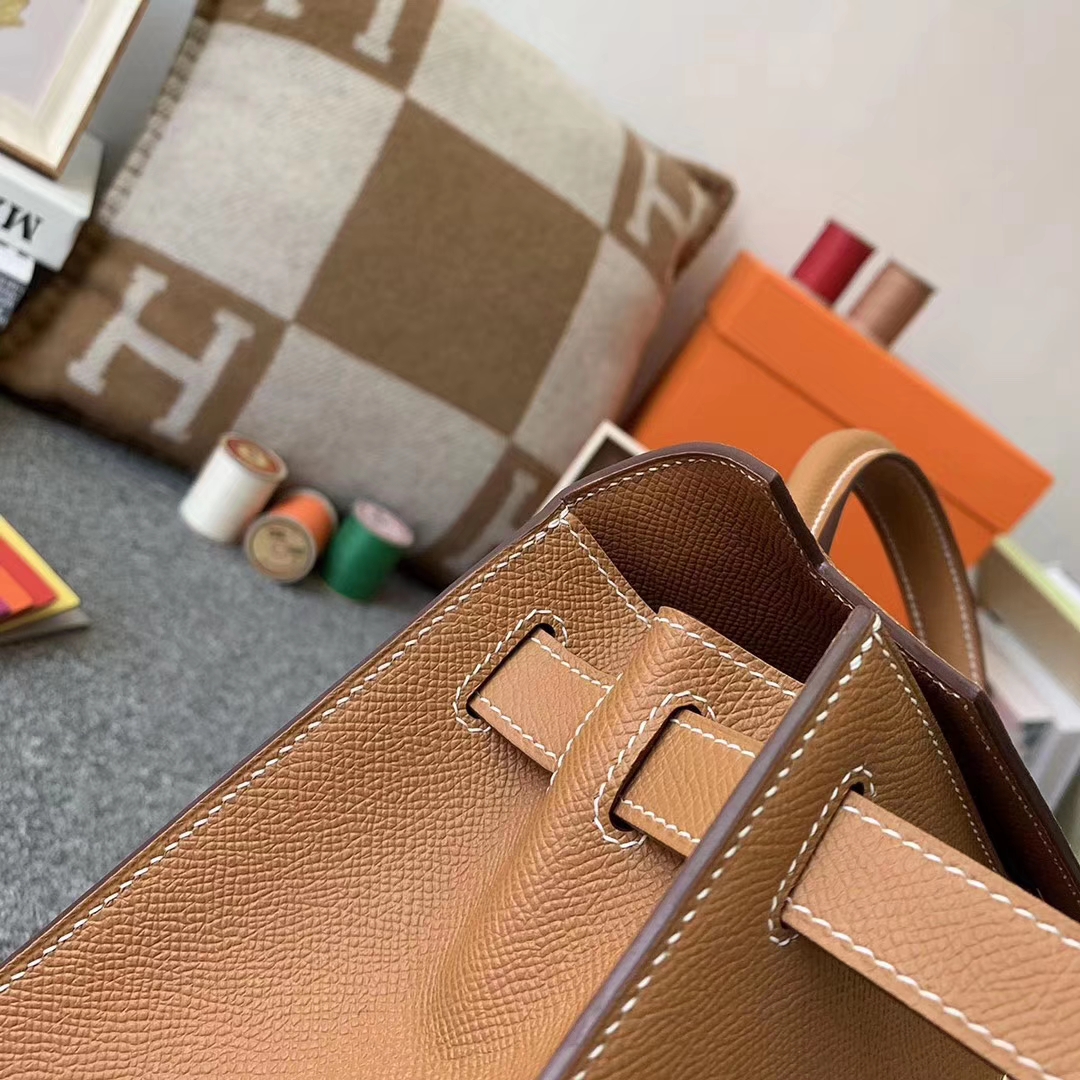 Hermès（爱马仕）C37 金棕色 原厂御用顶级Epsom 皮 Kelly 28 外缝 金扣 现货