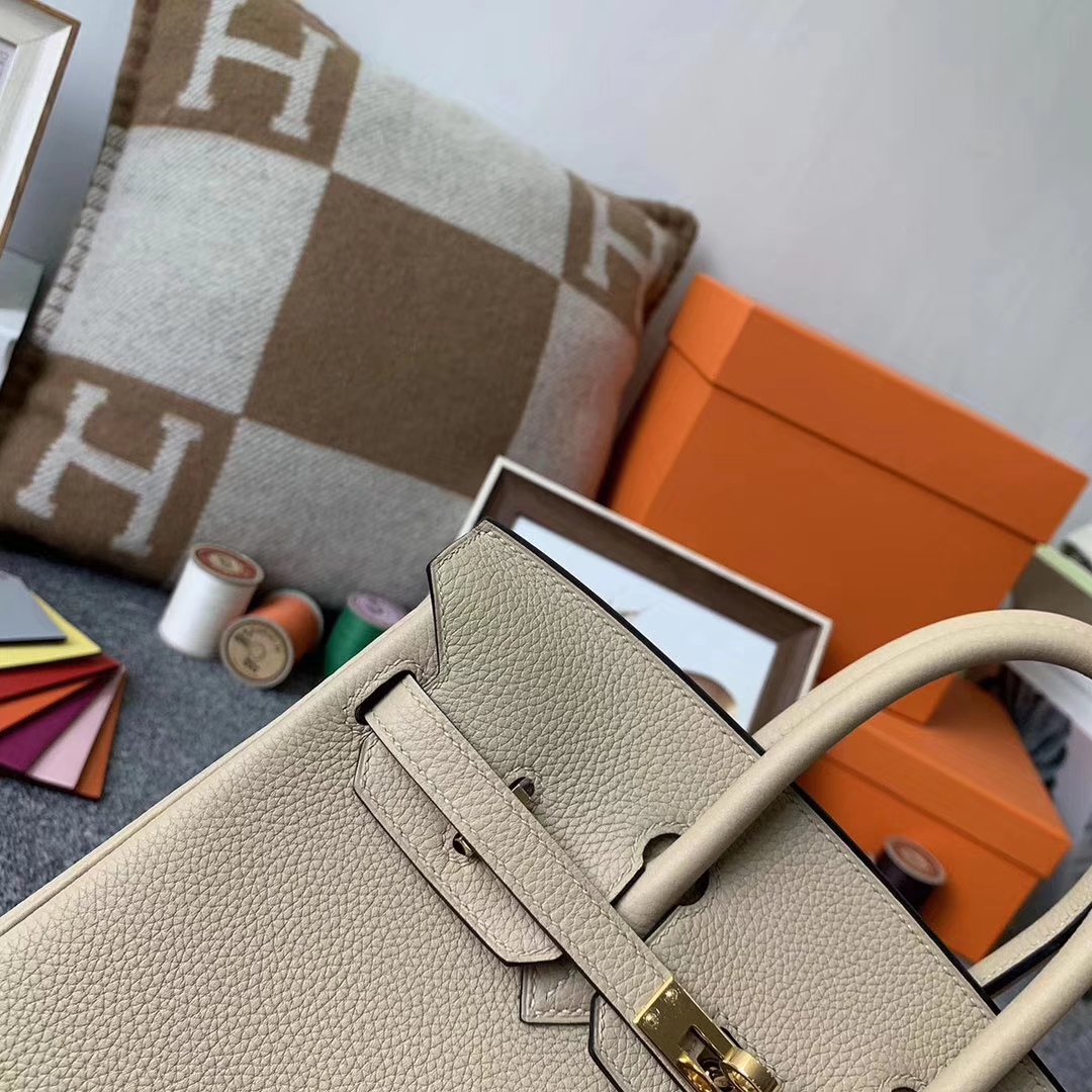 Hermès（爱马仕）S2 风衣灰 原厂御用顶级小牛皮 Birkin 25 金扣 现货