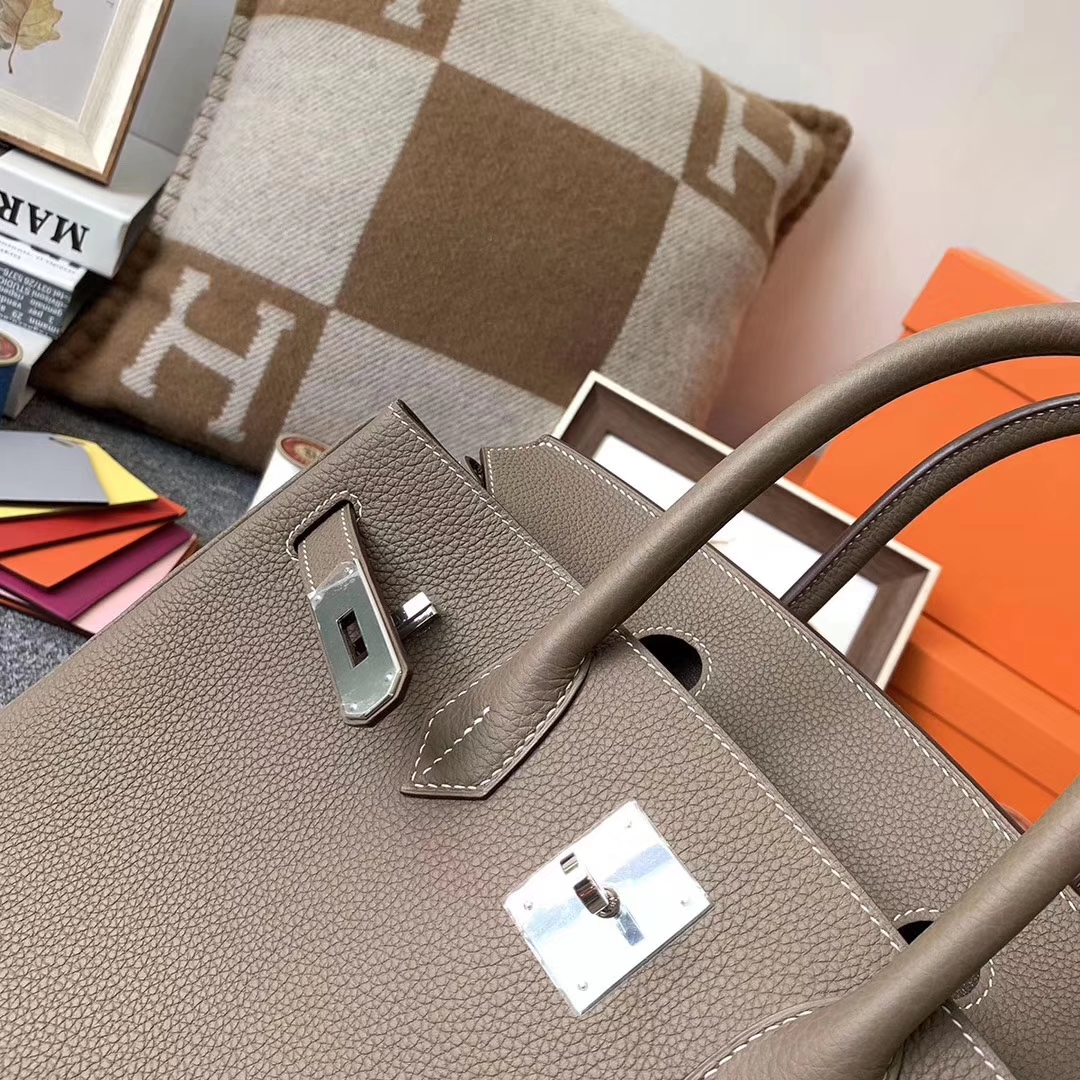 Hermès（爱马仕）CK18 大象灰 原厂御用顶级小牛皮 Birkin 30 银扣 现货