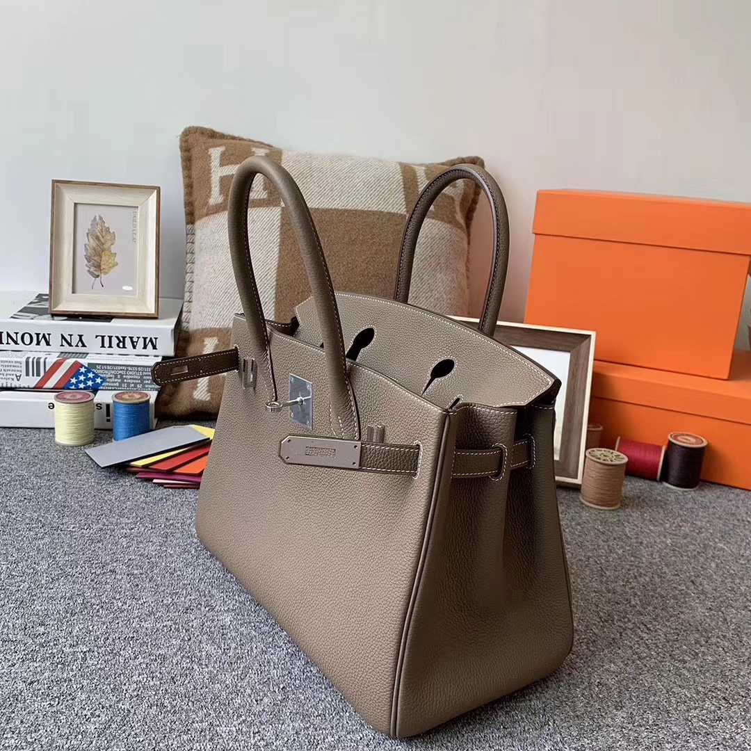 Hermès（爱马仕）CK18 大象灰 原厂御用顶级小牛皮 Birkin 30 银扣 现货