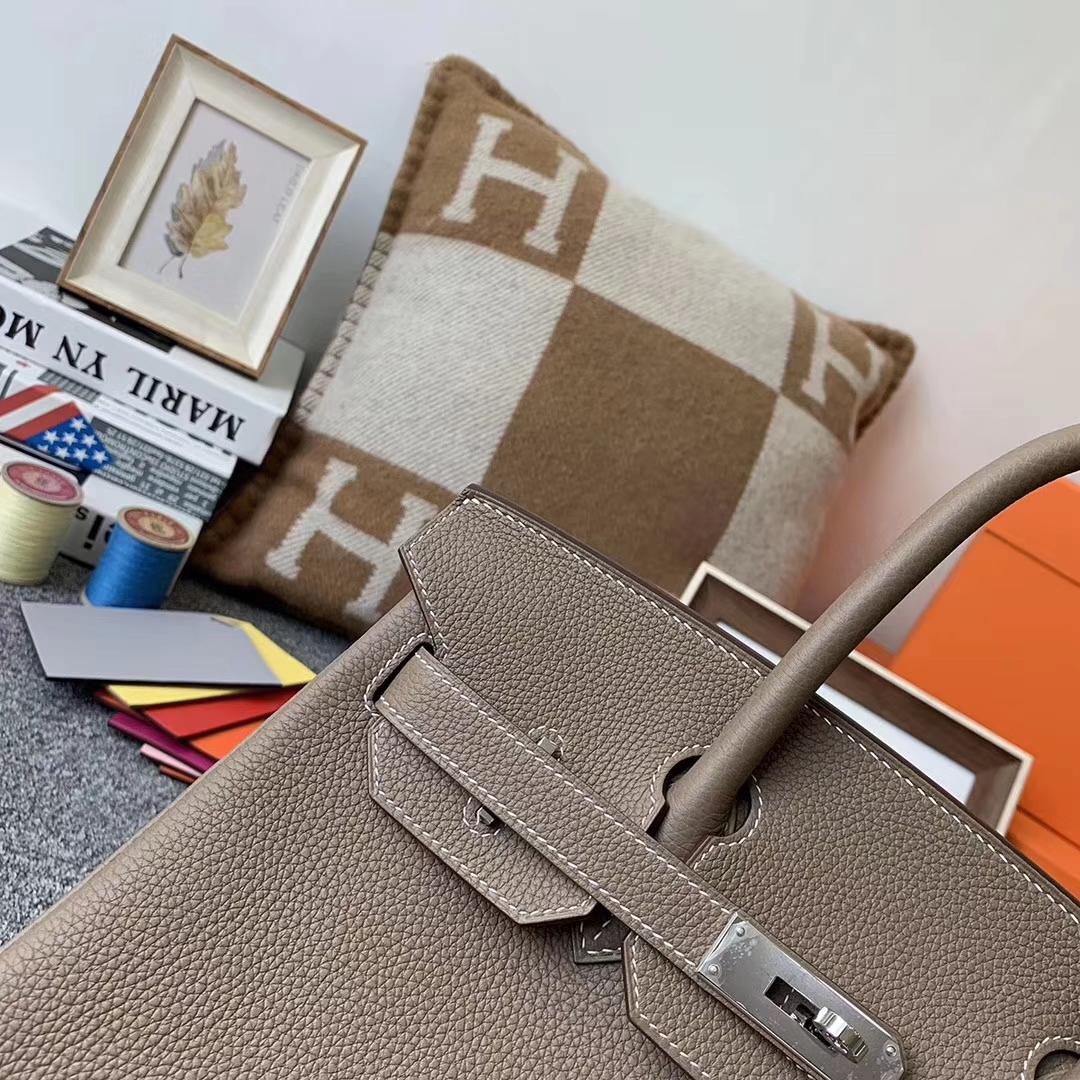 Hermès（爱马仕）CK18 大象灰 原厂御用顶级小牛皮 Birkin 30 银扣 现货