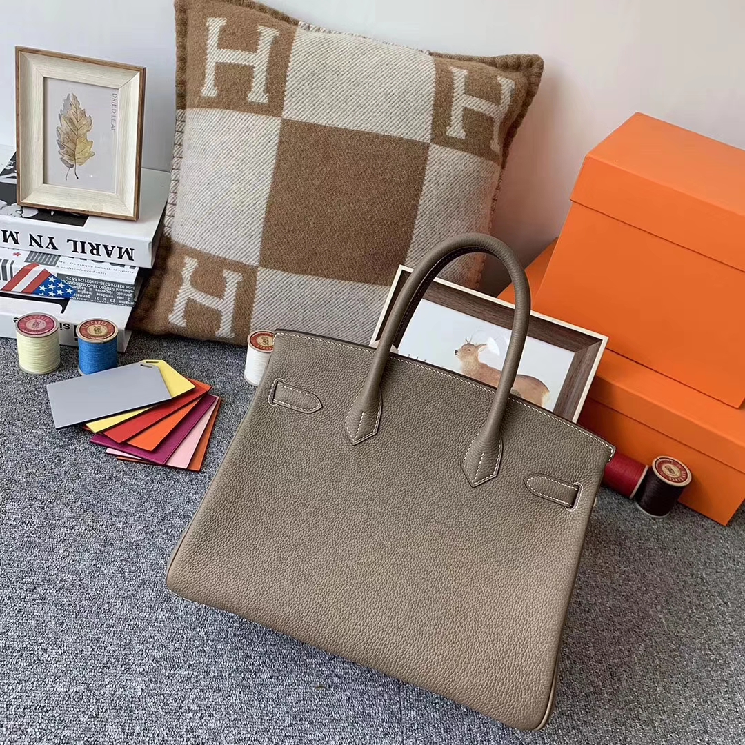 Hermès（爱马仕）CK18 大象灰 原厂御用顶级小牛皮 Birkin 30 银扣 现货