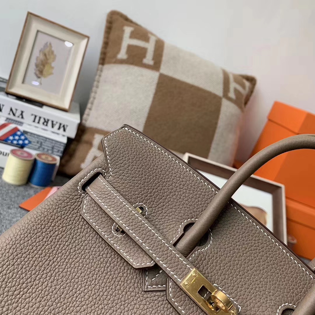 Hermès（爱马仕）CK18 大象灰 原厂御用顶级小牛皮 Birkin 25 金扣 现货