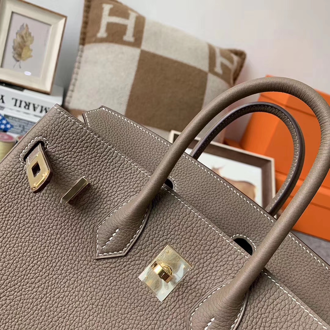 Hermès（爱马仕）CK18 大象灰 原厂御用顶级小牛皮 Birkin 25 金扣 现货