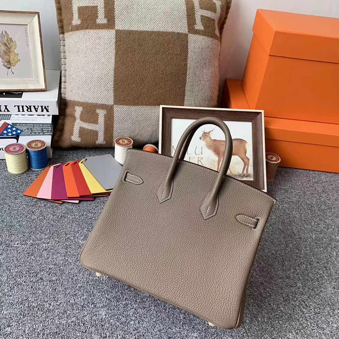 Hermès（爱马仕）CK18 大象灰 原厂御用顶级小牛皮 Birkin 25 金扣 现货
