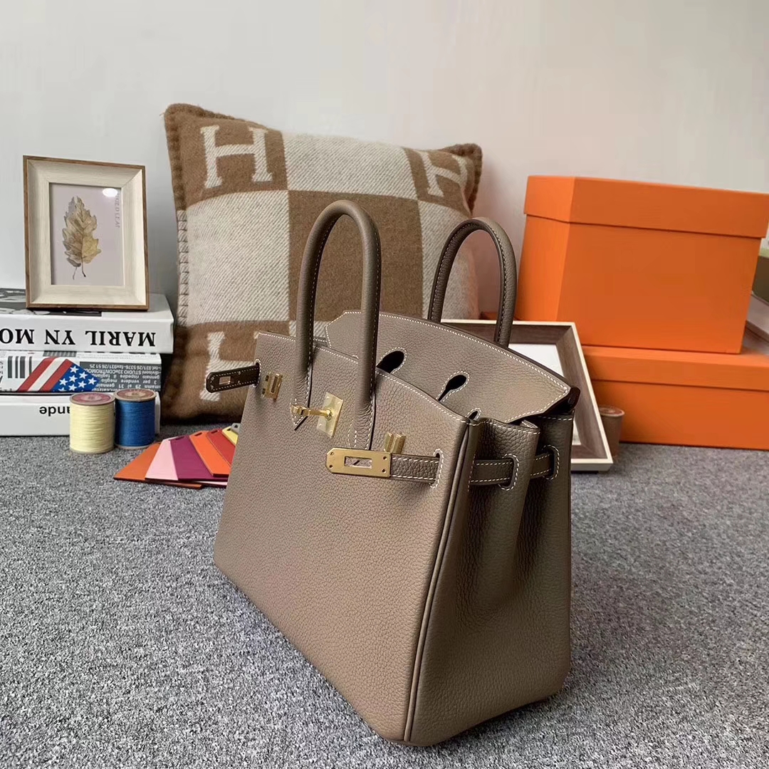 Hermès（爱马仕）CK18 大象灰 原厂御用顶级小牛皮 Birkin 25 金扣 现货