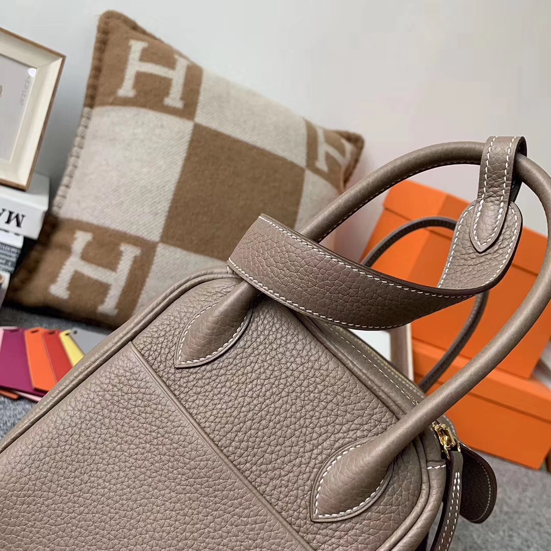 Hermès（爱马仕）CK 18大象灰  原厂御用顶级小牛皮 Lindy 26 金扣 现货