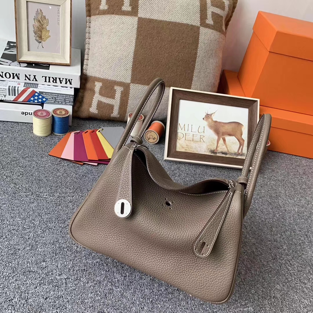 Hermès（爱马仕）CK 18大象灰  原厂御用顶级小牛皮 Lindy 26 金扣 现货