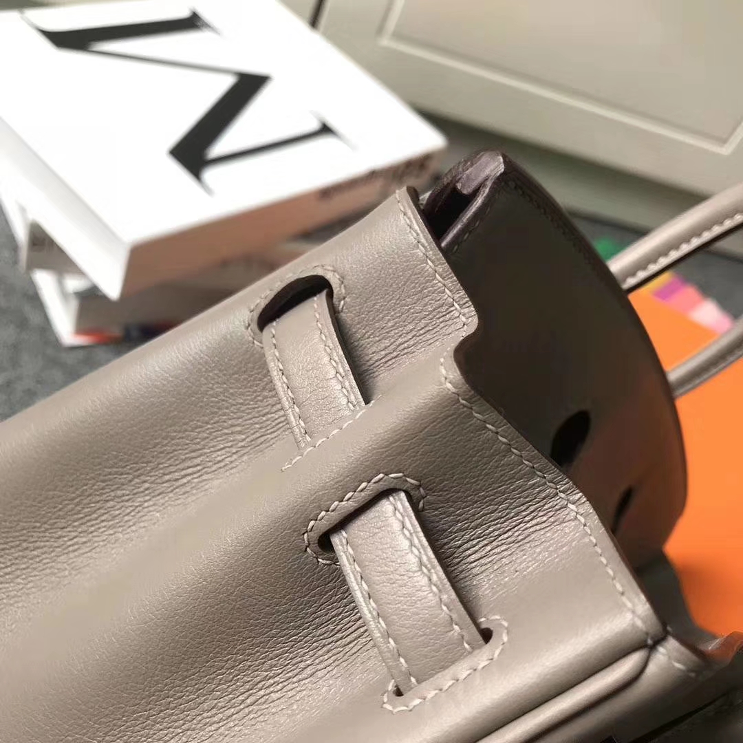 Hermès（爱马仕）m8 沥青灰 原厂御用顶级Swift 皮 Birkin 25 银扣 订单出货
