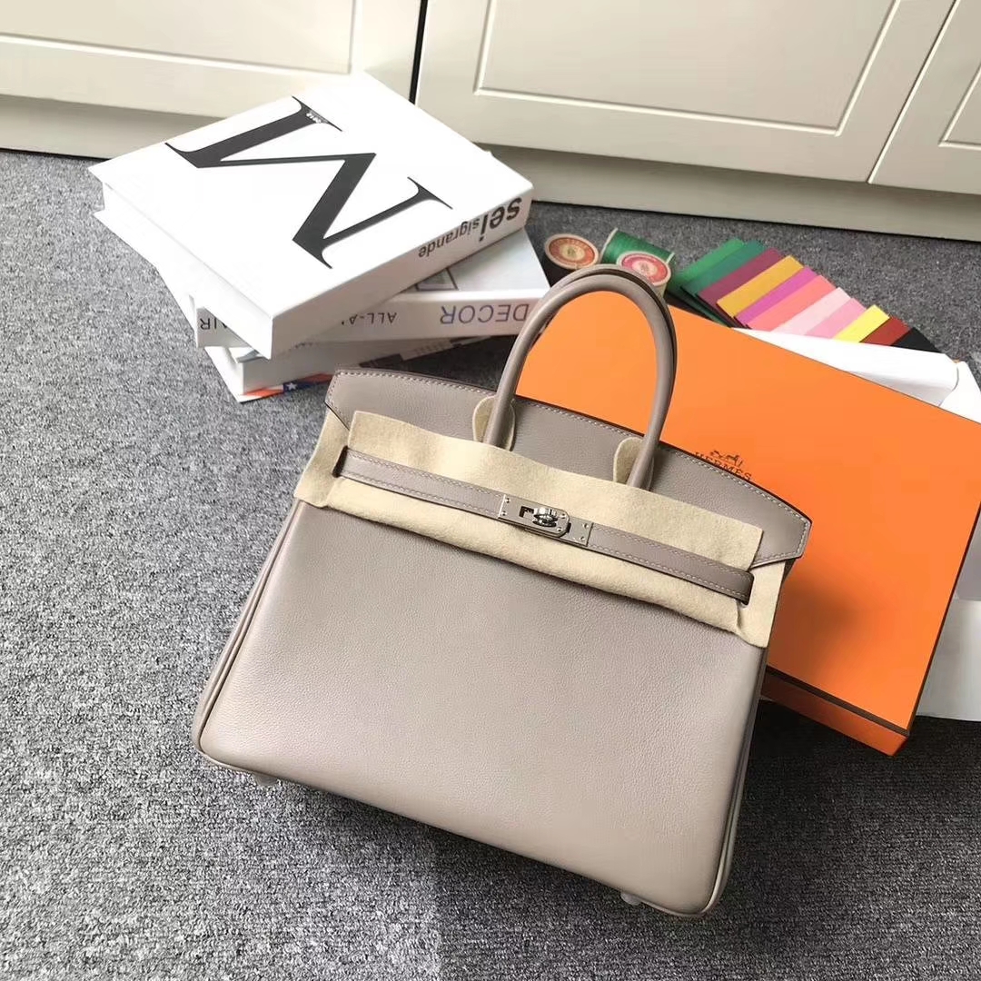 Hermès（爱马仕）m8 沥青灰 原厂御用顶级Swift 皮 Birkin 25 银扣 订单出货