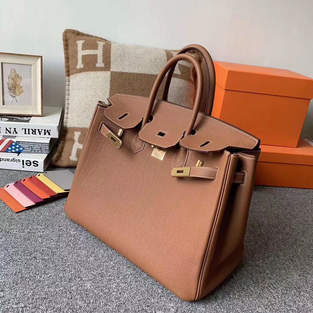 Hermès（爱马仕）c37 金棕色 原厂御用顶级小牛皮 Birkin 35 金扣 银扣 现货