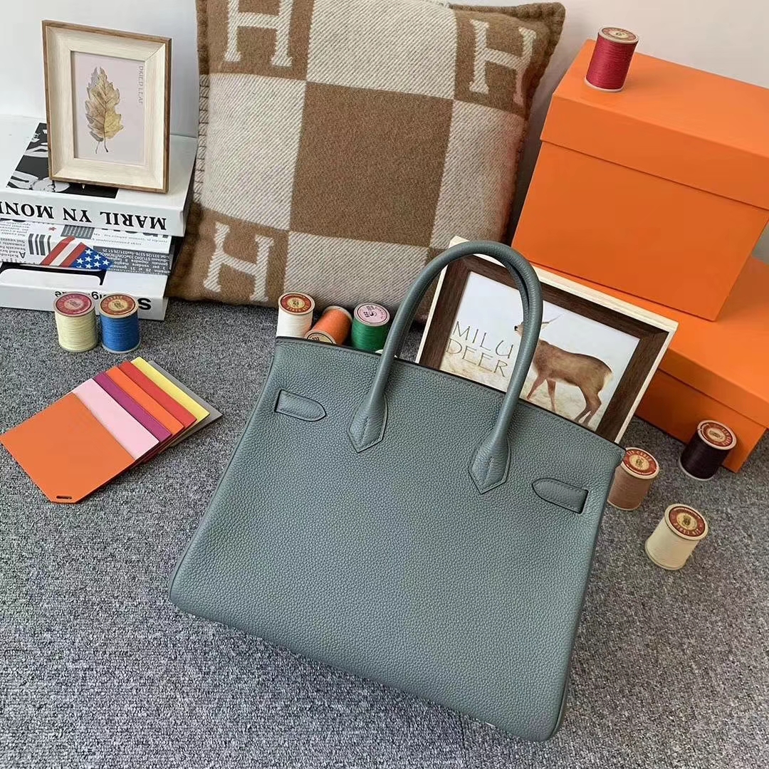 Hermès（爱马仕）杏绿色 原厂御用顶级小牛皮 Birkin 30 银扣 订单出货