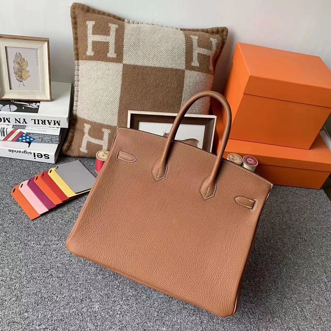 Hermès（爱马仕）c37 金棕色 原厂御用顶级小牛皮 Birkin 35 金扣 银扣 现货