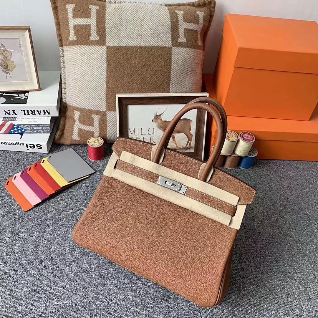 Hermès（爱马仕）c37 金棕色 原厂御用顶级小牛皮 Birkin 30 银扣 现货