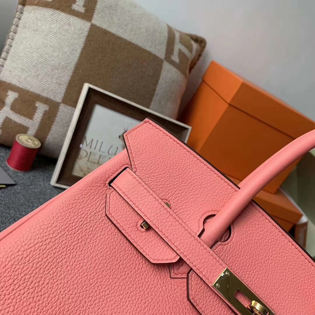 Hermès（爱马仕）L5 龙虾粉 原厂御用顶级小牛皮 Birkin 30 金扣 现货