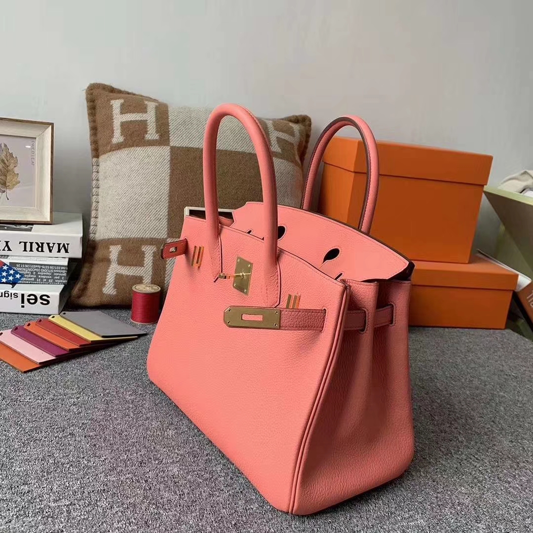 Hermès（爱马仕）L5 龙虾粉 原厂御用顶级小牛皮 Birkin 30 金扣 现货