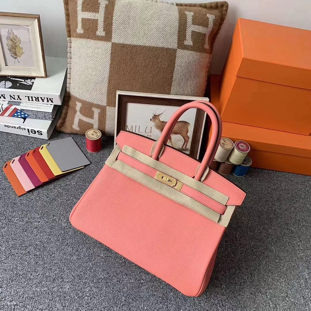 Hermès（爱马仕）L5 龙虾粉 原厂御用顶级小牛皮 Birkin 30 金扣 现货
