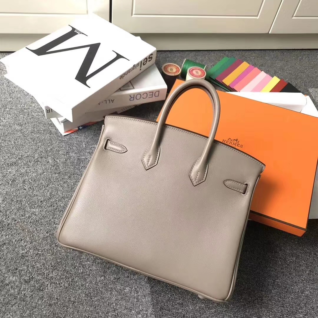 Hermès（爱马仕）m8 沥青灰 原厂御用顶级Swift 皮 Birkin 25 银扣 订单出货