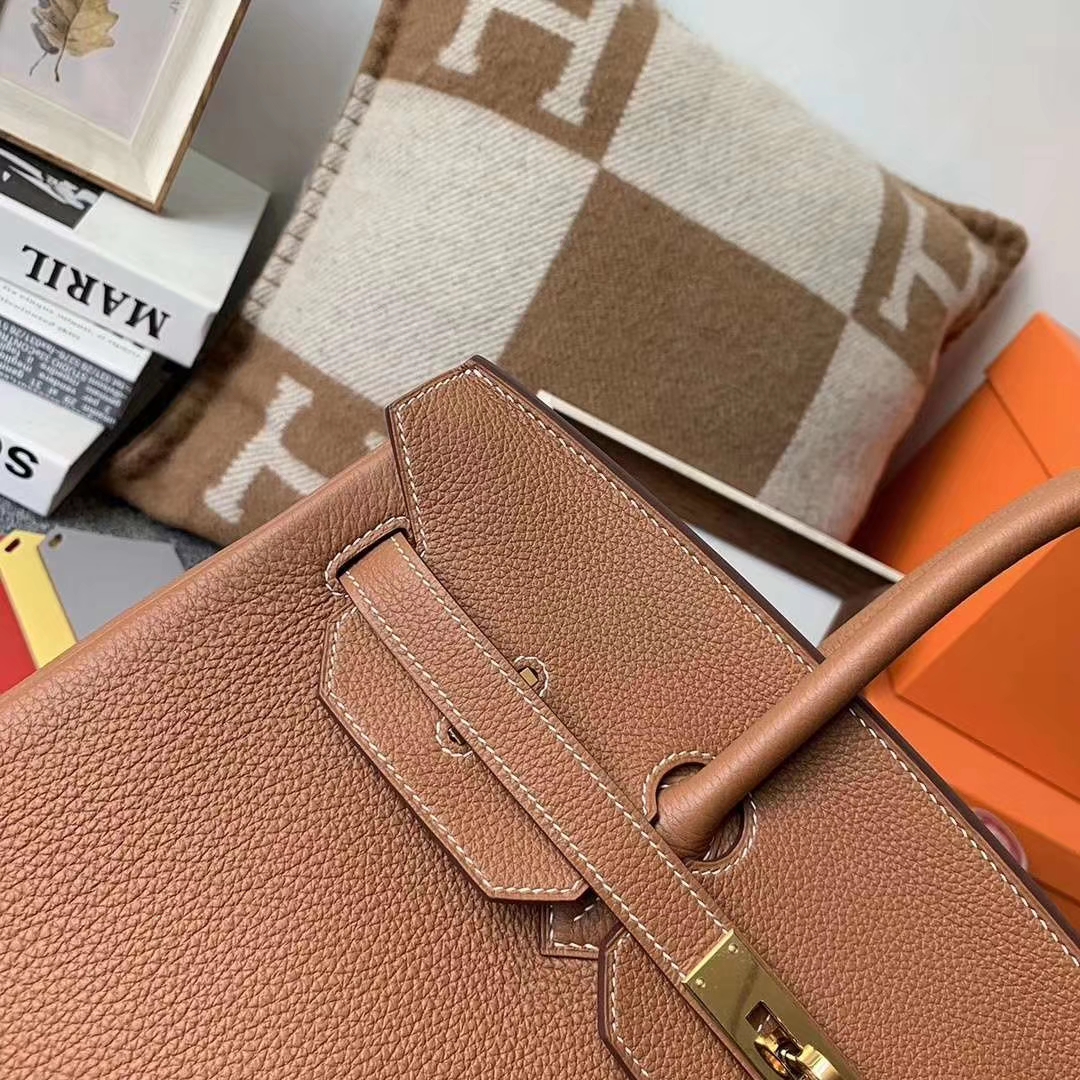 Hermès（爱马仕）c37 金棕色 原厂御用顶级小牛皮 Birkin 35 金扣 银扣 现货