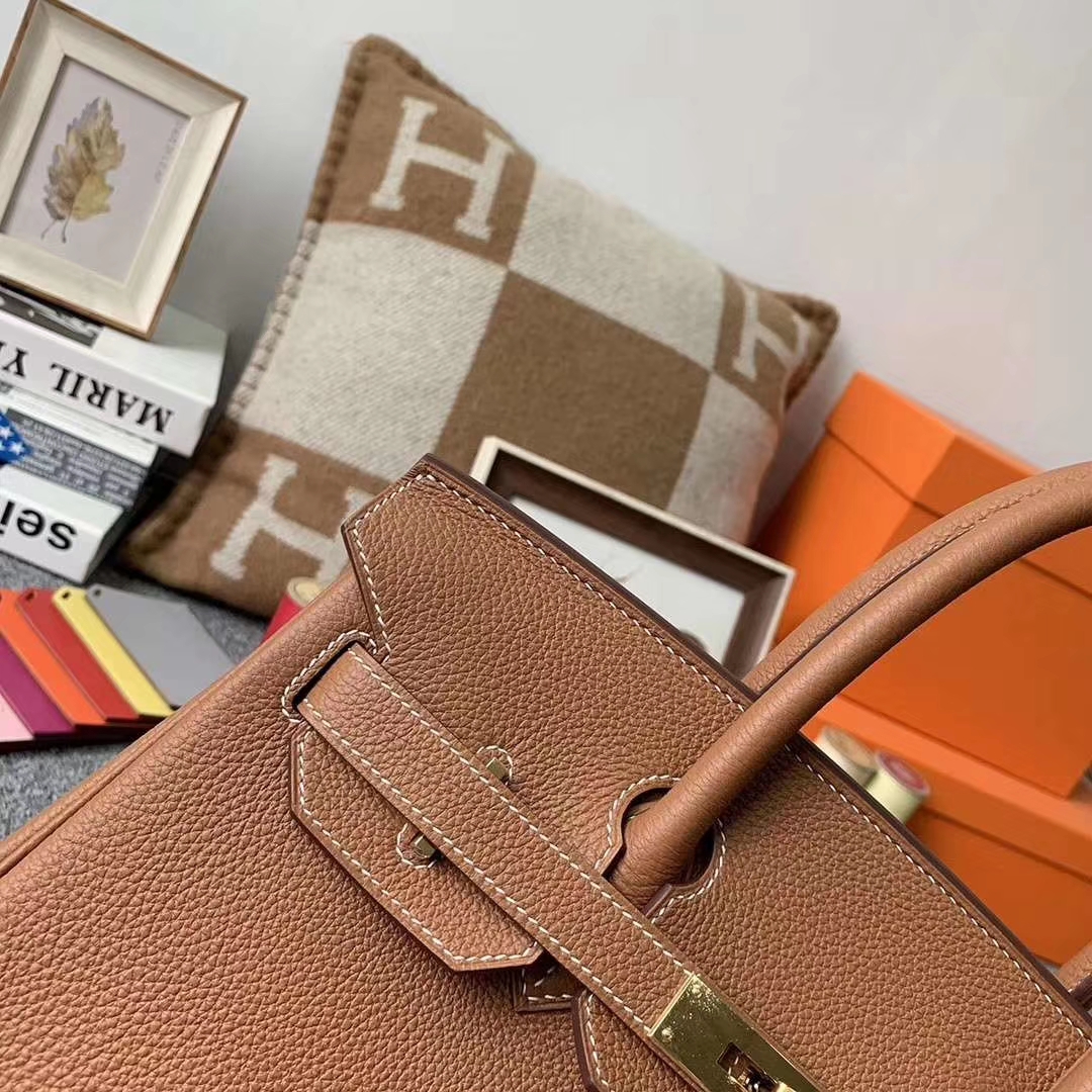 Hermès（爱马仕）c37 金棕色 原厂御用顶级小牛皮 Birkin 30 银扣 现货