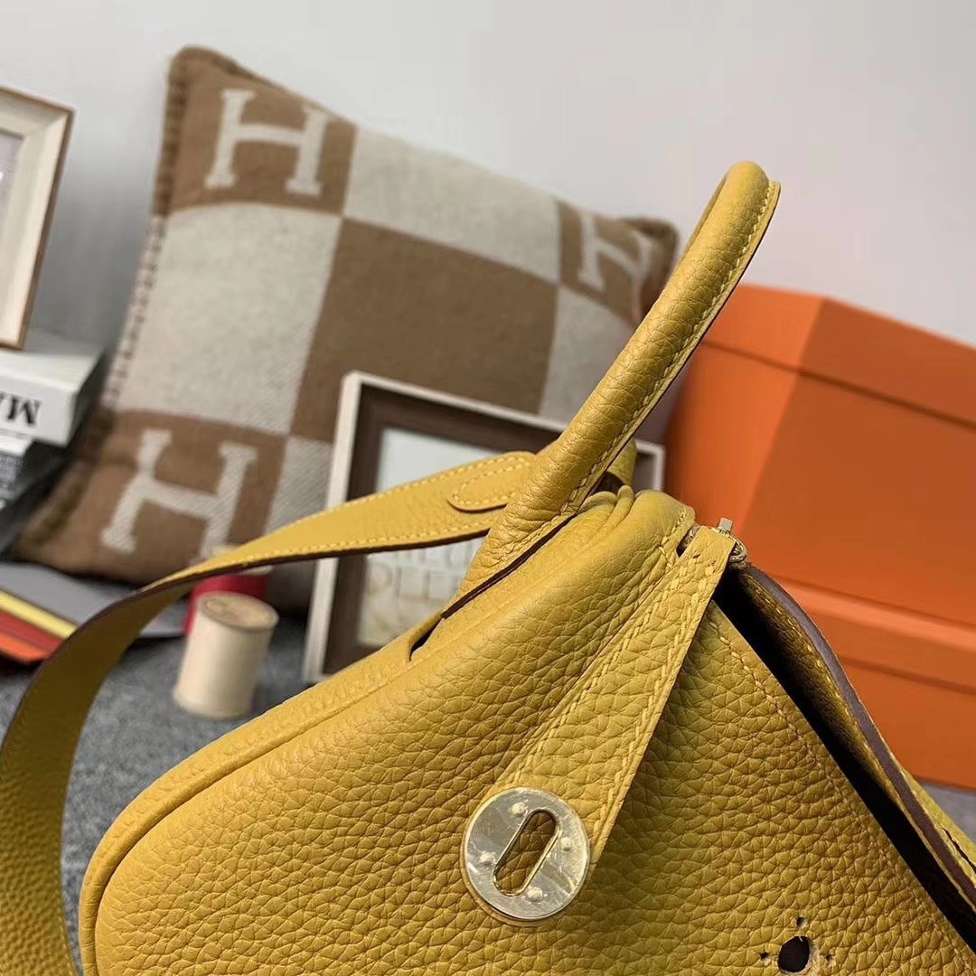 Hermès（爱马仕）9D琥珀黄 原厂御用顶级TC皮 Mini Lindy 金扣 现货