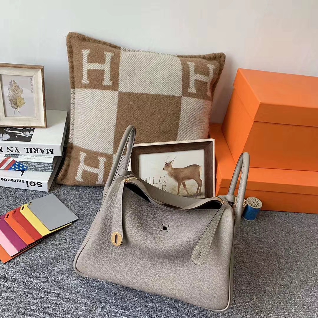 Hermès（爱马仕）M8沥青灰 原厂御用顶级TC皮 lindy30 银扣 肩带epsom 编织手柄