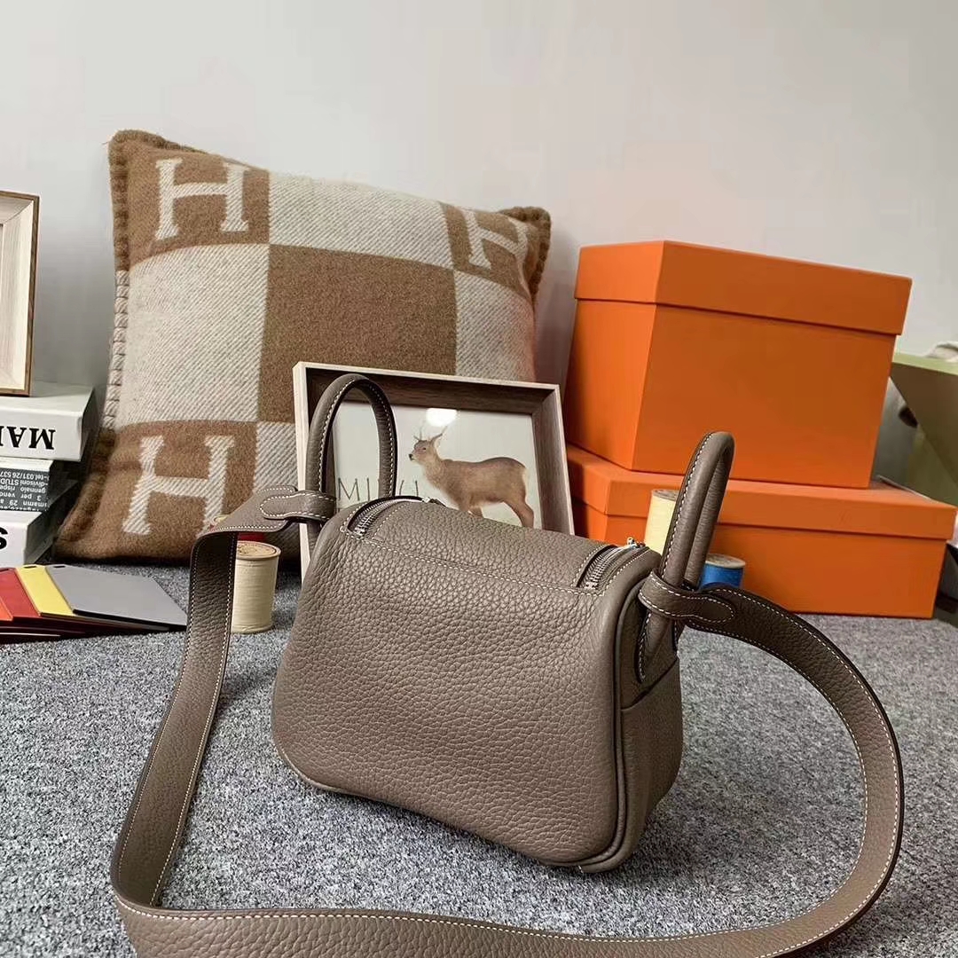 Hermès（爱马仕）CK18大象灰 原厂御用顶级TC皮 Mini Lindy 银扣 现货