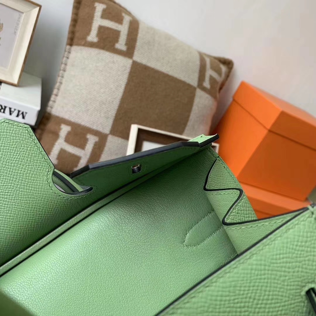 Hermès（爱马仕）I3牛‮果油‬绿 原厂‮用御‬顶级Epsom 皮 Birkin 30 外缝 金扣