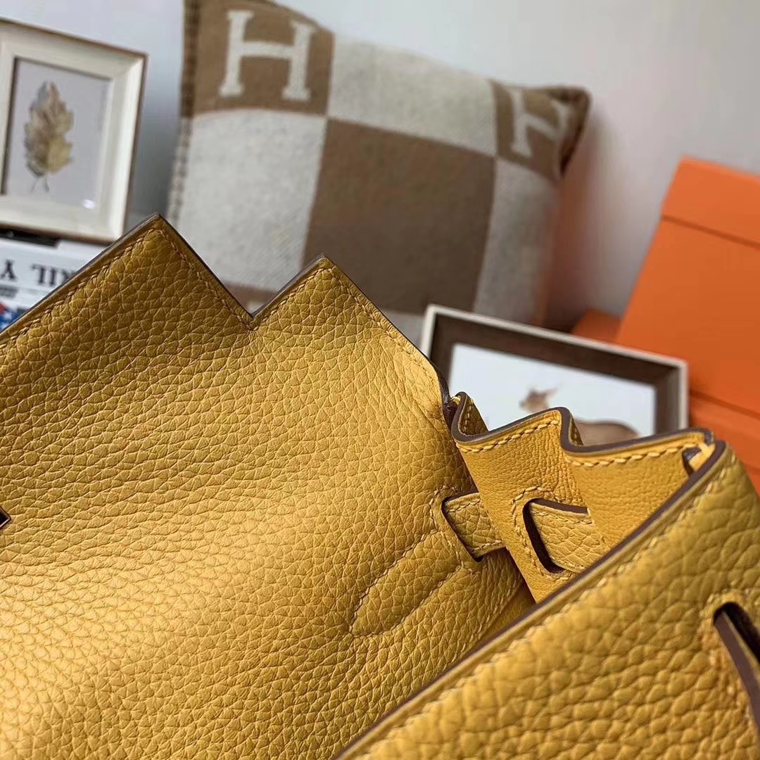 Hermès（爱马仕）9D琥珀黄 原厂御用顶级TC皮 Kelly ado 金扣 现货