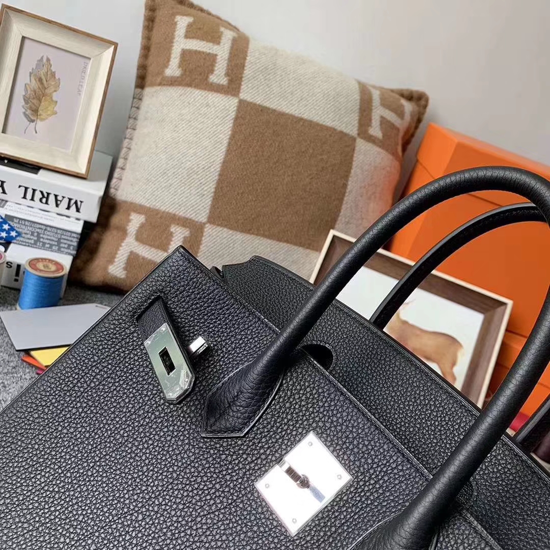 Hermès（爱马仕）CK89黑色 原厂御用顶级小牛皮 Birkin 30 银扣 现货