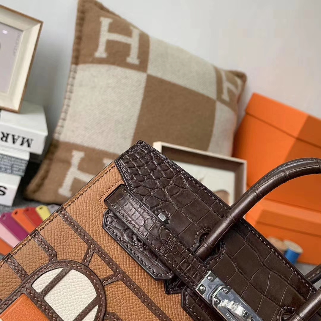 Hermès（爱马仕）C37金棕色 Birkin 房子包 20cm Sellier 小房子 现货