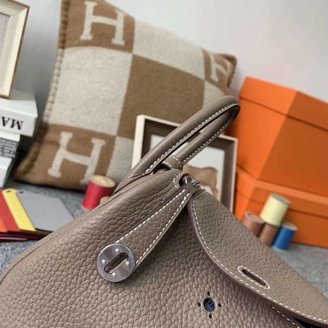 Hermès（爱马仕）CK18大象灰 原厂御用顶级TC皮 Mini Lindy 银扣 现货