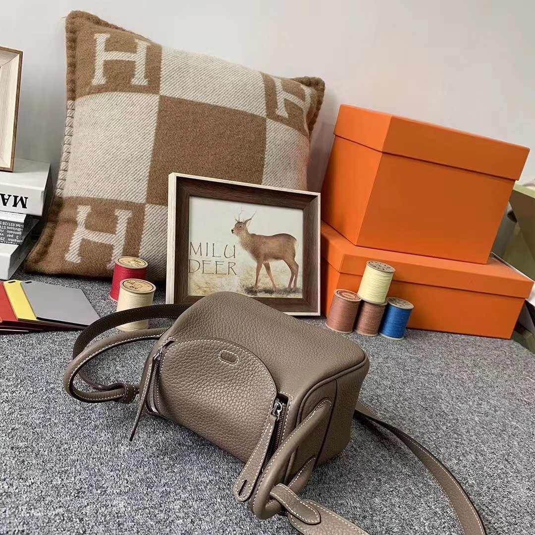 Hermès（爱马仕）CK18大象灰 原厂御用顶级TC皮 Mini Lindy 银扣 现货