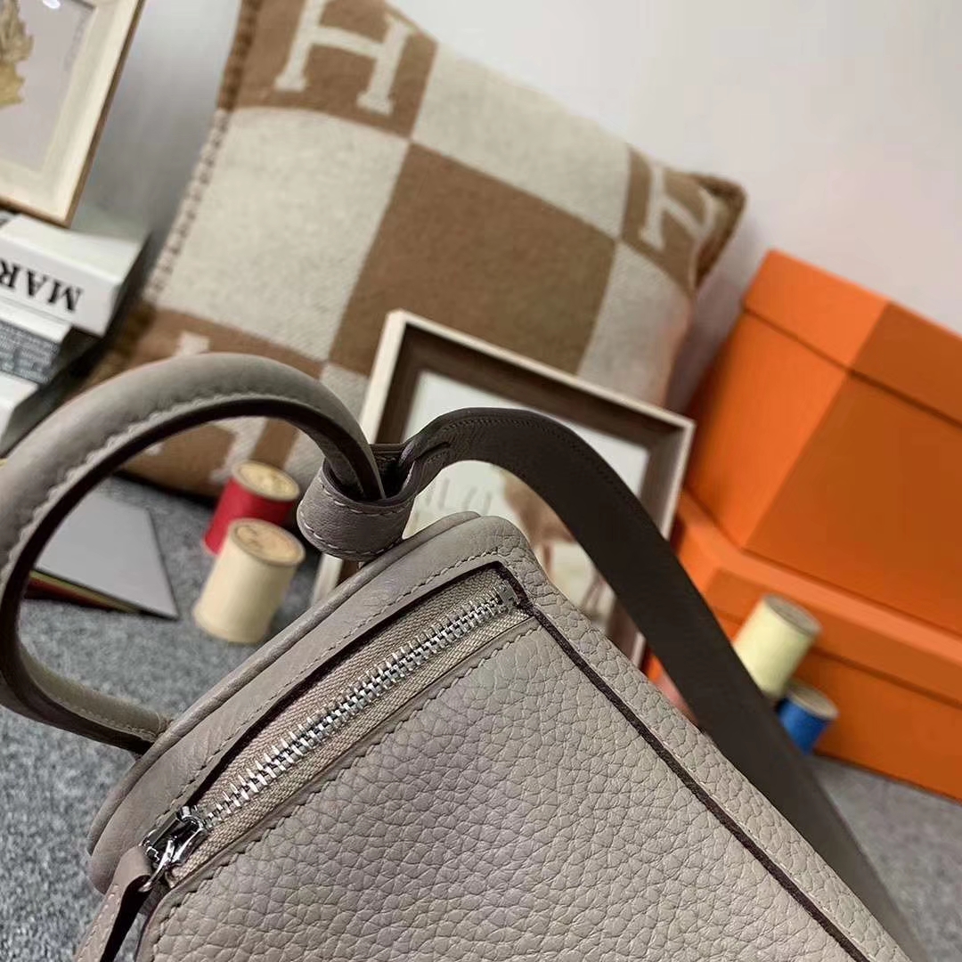 Hermès（爱马仕）M8沥青灰 巴黎灰 原厂御用顶级TC皮 Mini Lindy 银扣 现货