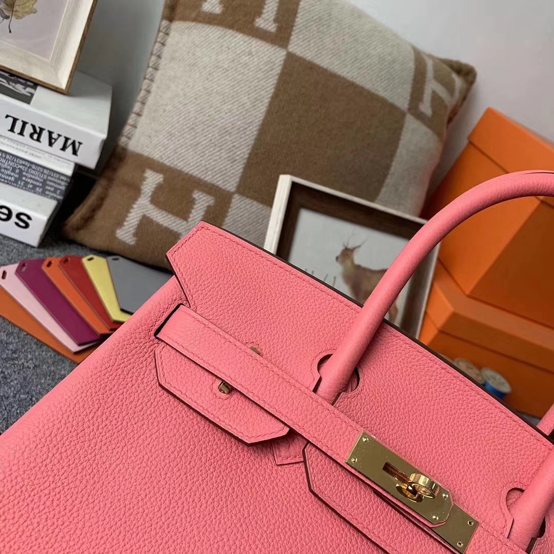 Hermès（爱马仕）U5唇膏粉 原厂御用顶级小牛皮 Birkin 30 金扣 现货
