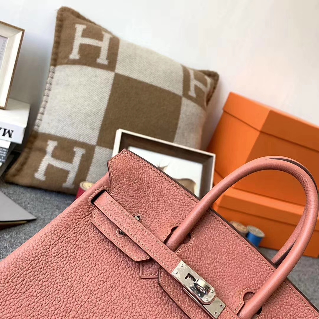 Hermès（爱马仕）新色 枫叶棕 原厂御用顶级小牛皮 Birkin 25 银扣 现货