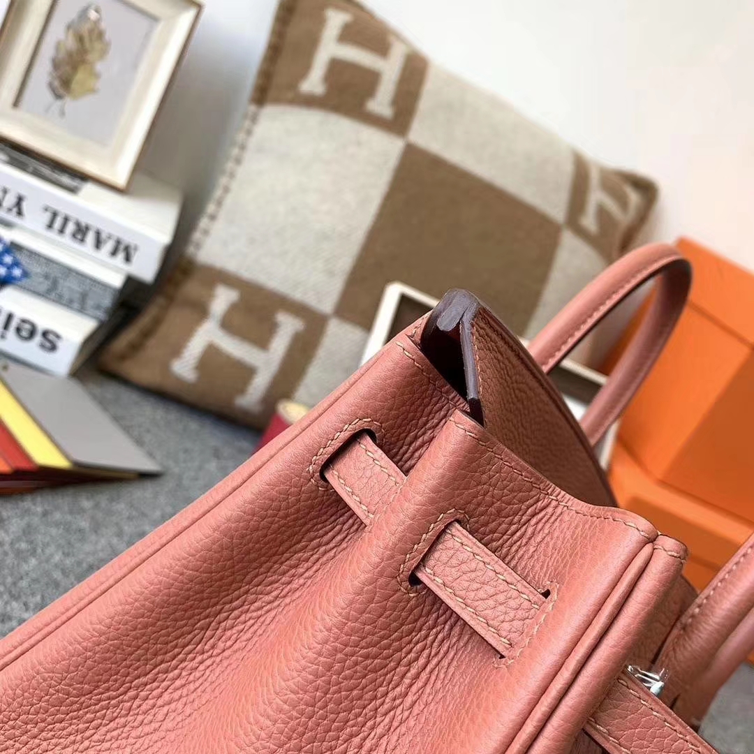 Hermès（爱马仕）新色 枫叶棕 原厂御用顶级小牛皮 Birkin 25 银扣 现货