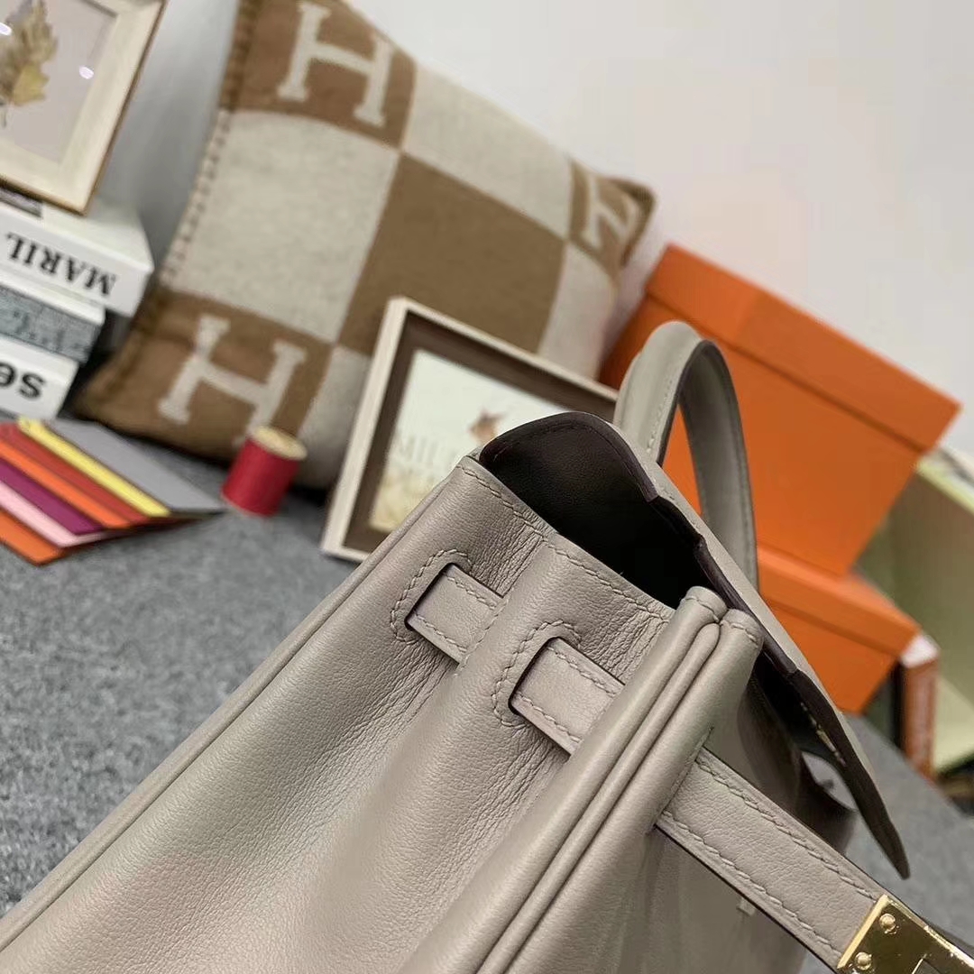 Hermès（爱马仕）M8 沥青灰 原厂御用顶级Swift 皮 Kelly 25 内缝 金扣