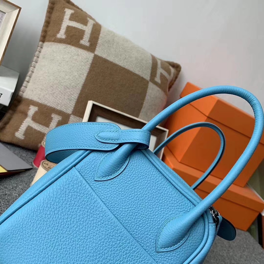 Hermès（爱马仕）北方蓝 原厂御用顶级小牛皮 Lindy 26 银扣