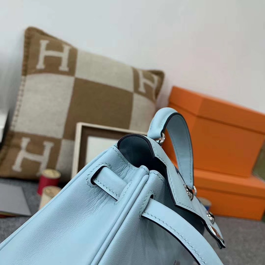 Hermès（爱马仕）U2微风蓝拼7L普鲁士蓝 原厂御用顶级Swift 皮 Kelly doll 银扣 现货