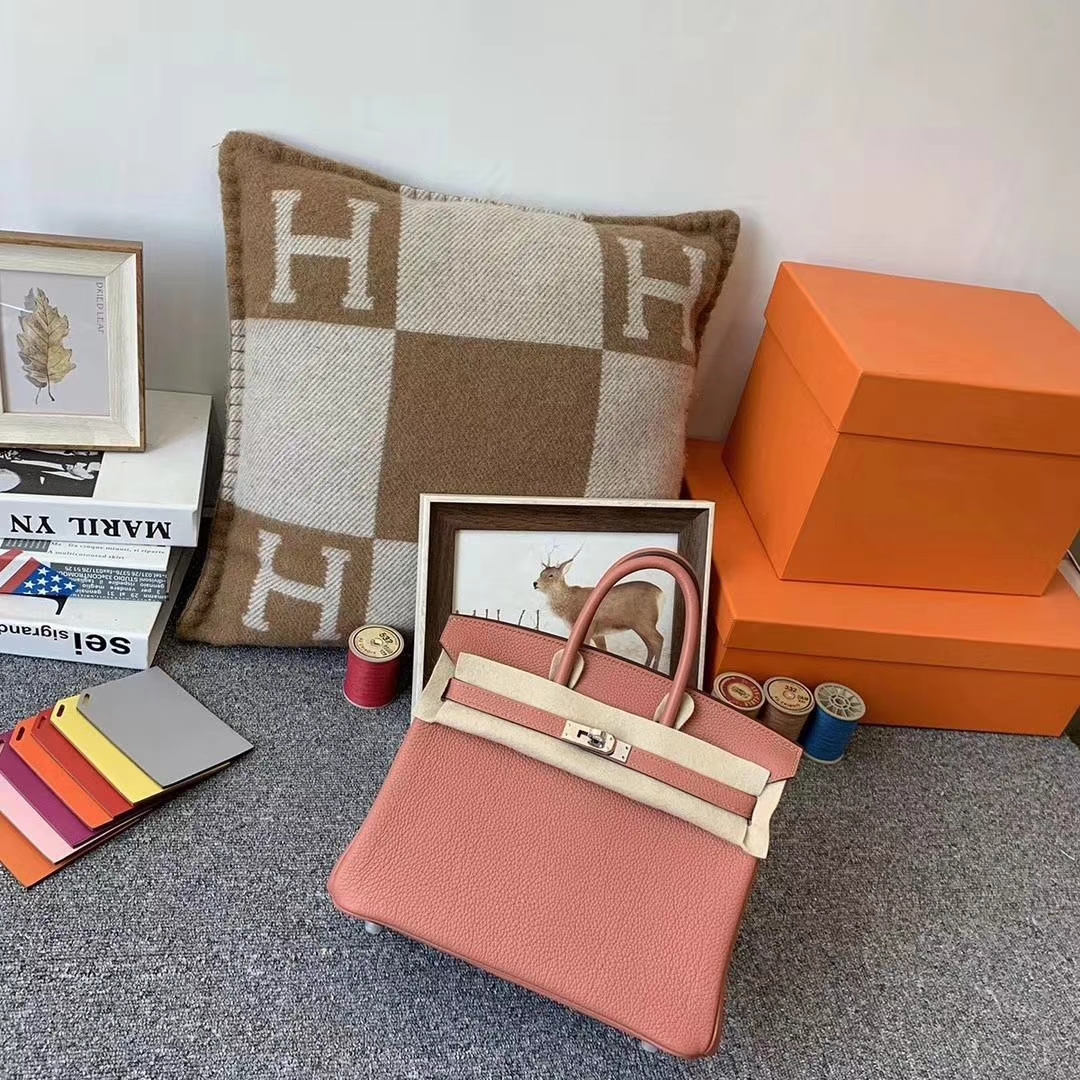 Hermès（爱马仕）新色 枫叶棕 原厂御用顶级小牛皮 Birkin 25 银扣 现货