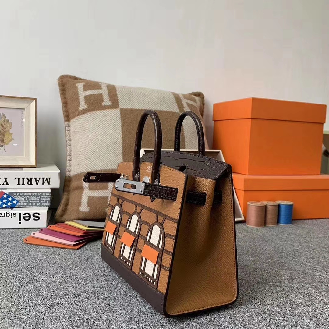 Hermès（爱马仕）C37金棕色 Birkin 房子包 20cm Sellier 小房子 现货